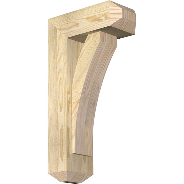 Ekena Millwork Thorton Craftsman Rough Sawn Bracket w/ Offset Brace, Douglas Fir, 6"W x 14"D x 26"H BKT0604X14X26THR04RDF - main